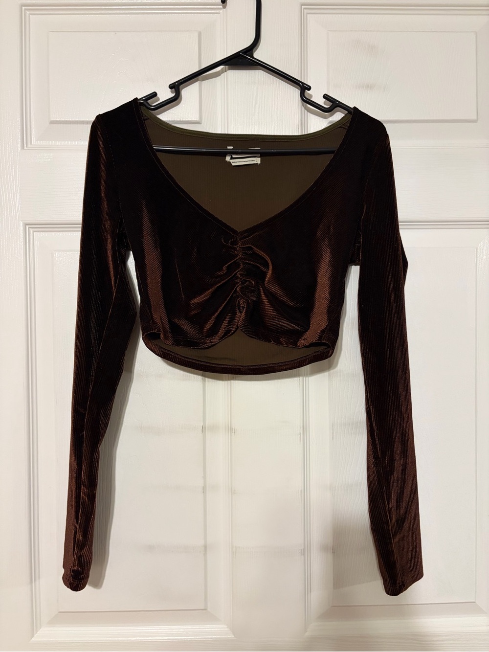 Ruched Velvet Crop Top